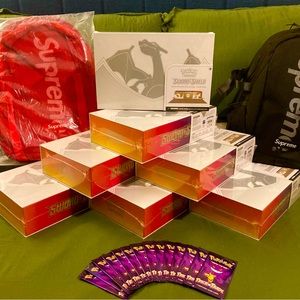 Supreme backpack $300/ Pokémon UPC box $300